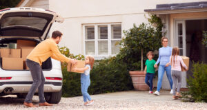Happy family with good insurance policy